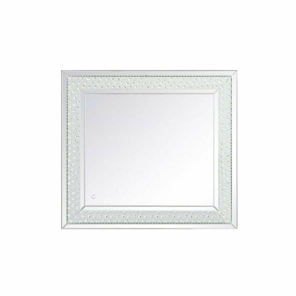 Elegant Decor 36 x 40 in. Raiden LED Crystal Mirror, Bronze MRE93640